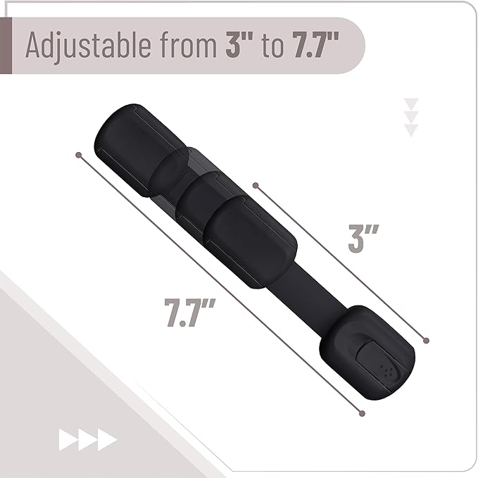 Bates- Child Safety Strap Locks, 12 Pack, Black, Baby Cabinet Locks with Adjustable Strap Length
