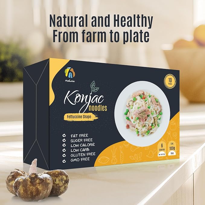 Hethstia Konjac Noodle Low-Carb Fettuccine Shirataki Noodles Keto Low Calorie Pasta Gluten Free, Vegan, Paleo-Friendly (5 oz, 10-Pack) | Low Calorie Pasta, Gluten Free, Vegan, Fat-Free, 0 Sugar, Paleo-Friendly (5 Oz, 10-Pack)