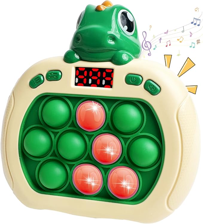 Dinosaur Quick Push Bubble Game,Valentines Day Gifts for Kids Pop Fidget Light up Puzzle Game Sensory Toys,Valentines Dinosaur Toys for Kids Boys Girls Toddlers Party Favor