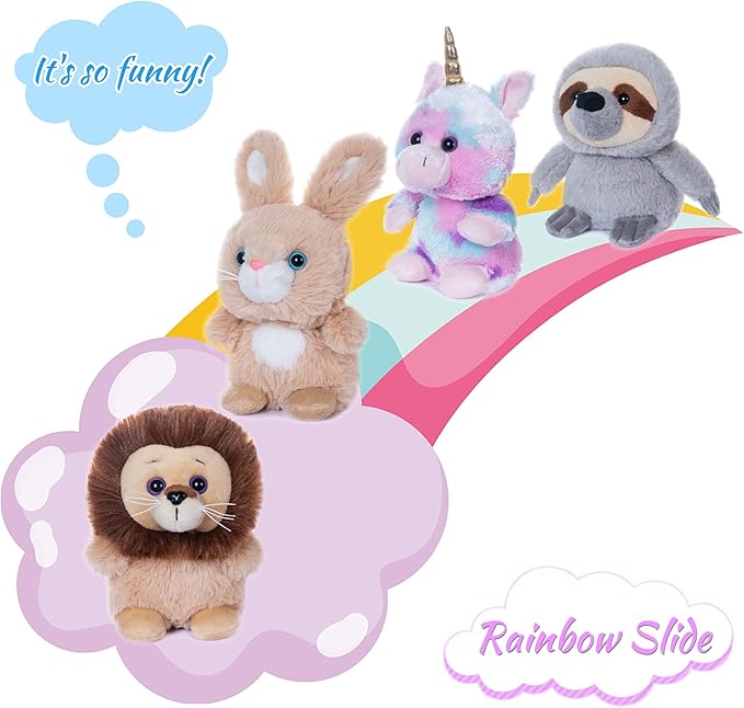 My OLi 5" Plush Toys Set Stuffed Animals Bundle of Fairy Tale Animal Toys Unicorn,Lion,Rabbit and Sloth Stuffed Animals Pack of 4 for Babies Kids Girls Boys
