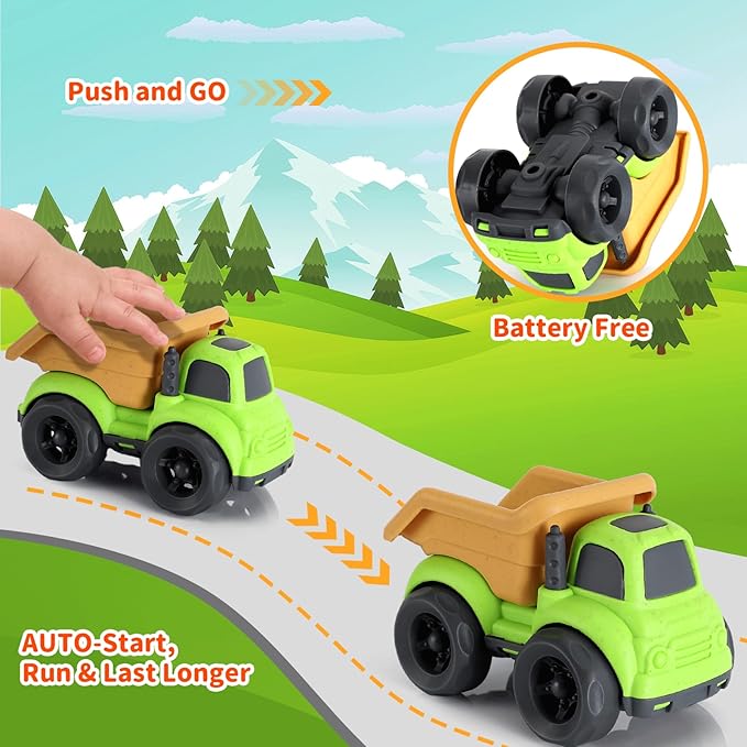 Toddler Toys for 2 Year Old Boy, Dump Truck Toys and Mixer Cement, BPA Free, Phthalates Free, PVC, Outdoor Toys for Toddlers 2-3, Ideal Toy Cars for 2 3 4 Year Old Boy Christmas Birthday Gift