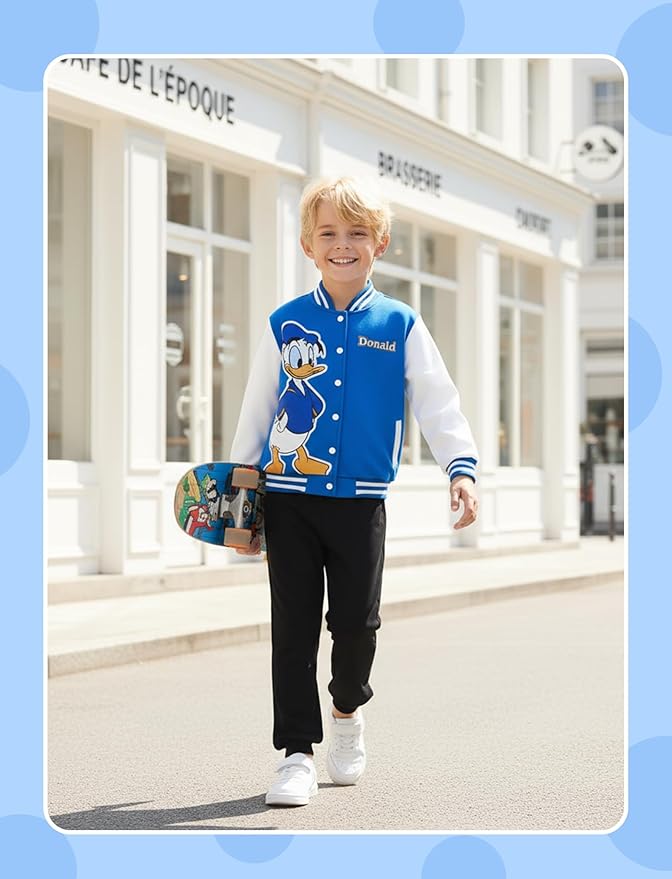 Disney Minnie Mickey Stitch Princess Frozen Marvel Jacket Lightweight Coat Button up Color Block Sweatshirt Sizes 2-14 Years