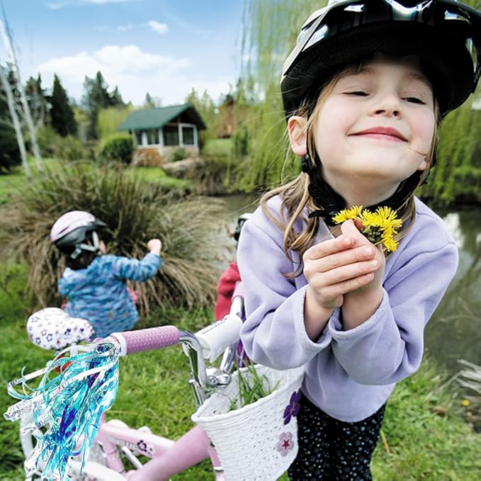 1Pair Kids Bike Handlebar Streamers, Children Scooter Handlebar Colorful Tassel Ribbon Bicycle Grips Baby Carrier Accessories