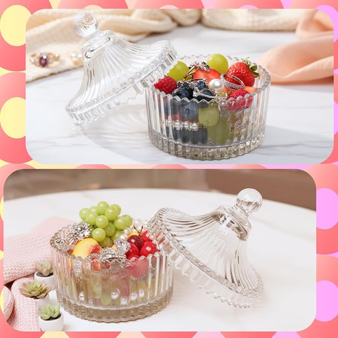 2 Pcs Large Body Powder Puff and Container Powder Container with Puff Powder Puff Crystal Container Soft Washable Reusable Velour Face Body Glitter Powder Puff Wet Dry Makeup (White 1)