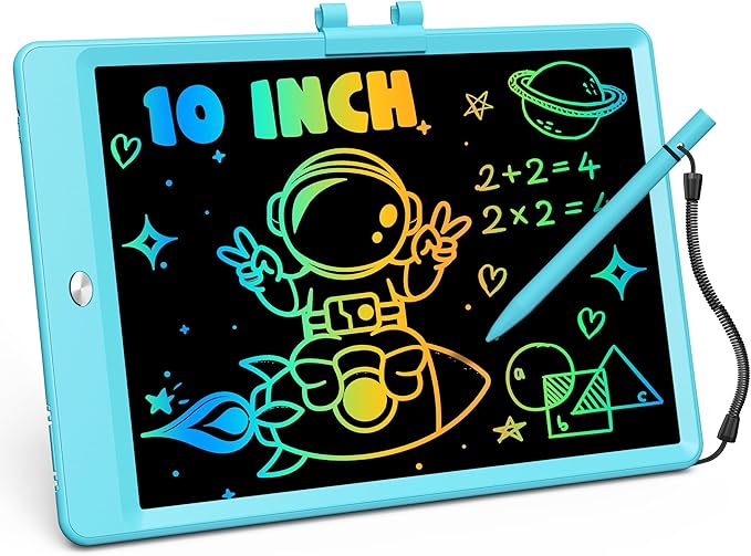 ORSEN 10 Inch LCD Doodle Board Writing Tablet for Kids - Colorful Drawing Pad and Educational Toy Gift for 3-6 Year Old Boys and Girls