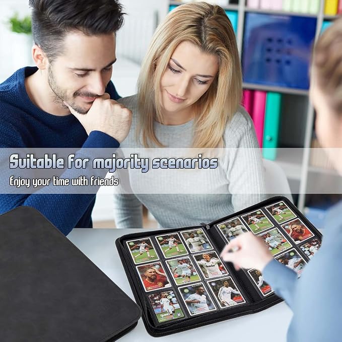 Trading Card Binder, Premium 9 Pocket Double Sided 540 Pocket PU Card Collection Binder, Collectible Trading Card Albums for MTG, TCG, Sport Card, Game Cards (Black)