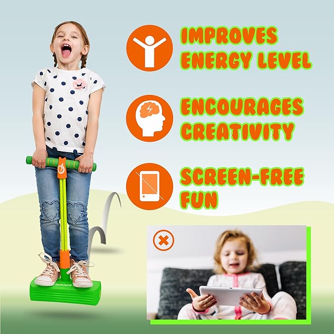 New Bounce Pogo Stick for Toddlers - Foam Jumper for Age 3,4,5,6,7,8 - Outdoor Jumping Toys - Birthday Gift for Toddler Girls and Boys