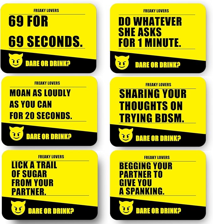 Couple Drinking Game for Date Night to Test Your Freak, Fun Couple Game for Romantic Anniversary & Valentines Birthdays Gift (Freaky Lovers)