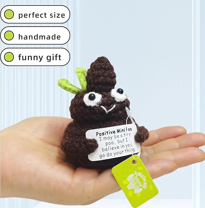 Positive Funny Gag Gift Potato Head with Card Mini Crochet Knitting for Handmade Emotional Support Gifts Novelty Party Decoration & Party Essential Birthday Surprises
