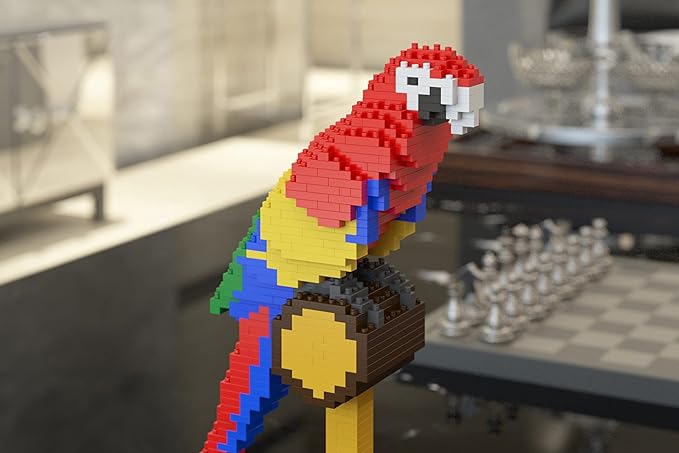 JEKCA Scarlet Macaw 01S | Plastic Building Blocks | Age 14+