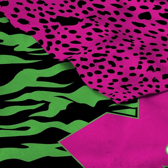 NORTHWEST MTV Beach Towel 2-Pack - Soft, Fast-Drying, Sand-Free Oversized Pool Towels, Neon Zebra & Pink Cheetah Designs, 30" x 60"