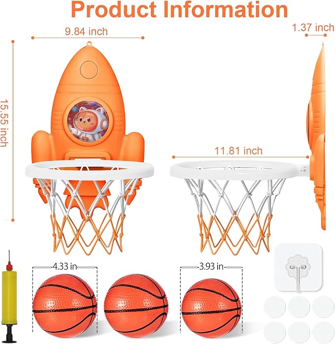 Mini Basketball Hoop with Balls and Pump for Kids Boys Girls Age 2 3 4 5 6,Toddlers Basketball Hoop for Indoor or Outdoor Play,Adjustable Height,Toys Gift for Childs