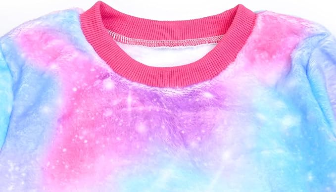 QPANCY Matching Doll & Girls Fleece Pjs Set kids Fall Winter Long Sleeve Sleepwear 2 Piece Pajamas