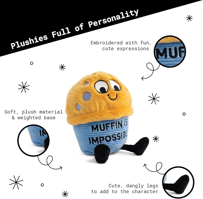 Muffin Plushie - Muffin is Impossible Cute Muffin Plush, Food Plushie Gift for Kids