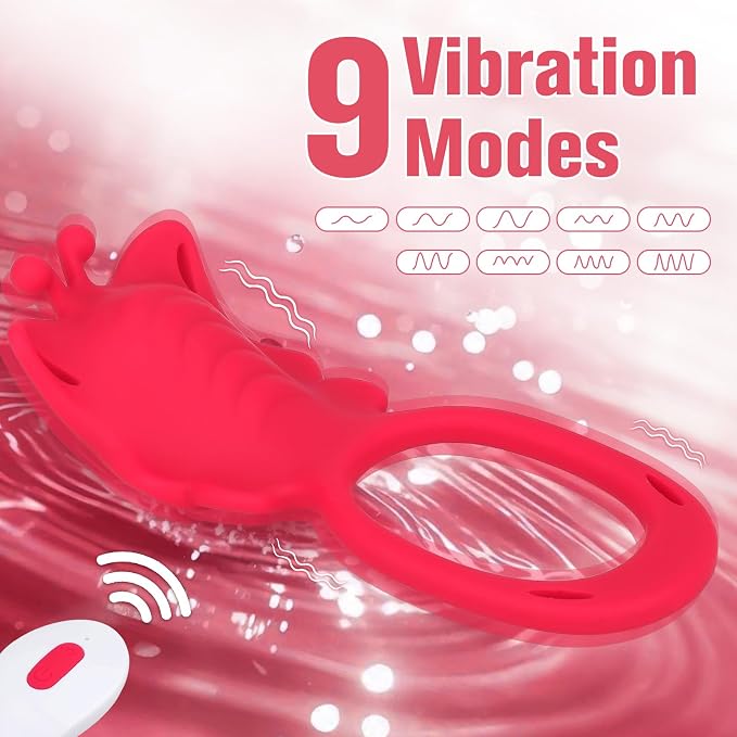 Couples Adult Sex Toys Wearable Vibrator - 3in1 Finger Anal Plug Sex Toys Vibrator for Clitoral Anal Nipple Stimulator with 9 Vibration Modes, Clitoris Vibrator Vibrating Cock Ring BDSM Women Sex Toys