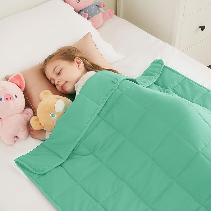 Weighted Blanket - 3 lbs Green Heavy Blanket - Small Size Breathable Lap Blanket(36"x48", 3 lbs)