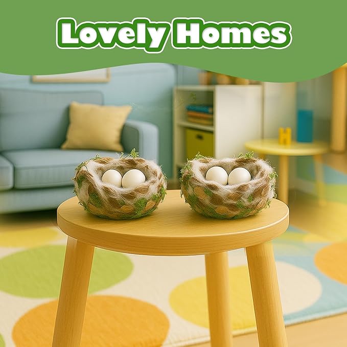 CHARTEKS Bird Nest Craft Kit with LED String Lights - DIY Nature Arts and Crafts STEM Project for Kids & Adults, Creative Home Decor Gift for Boys Girls Ages 8-12