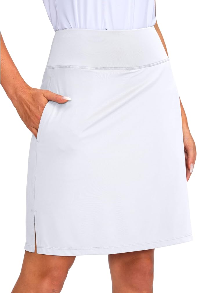 Women's 20" Knee Length Skorts Skirts UPF50+ Athletic Tennis Golf Skirt for Women Casual Summer Skirts