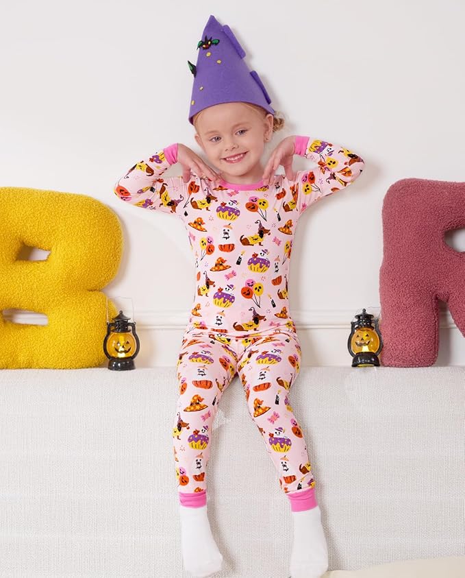 Bamboo Viscose Toddler Girls Kids Pajamas Unicorn Mermaid Pjs Long Sleeve Snug fit 12M-8Y 2pcs Soft Jammies