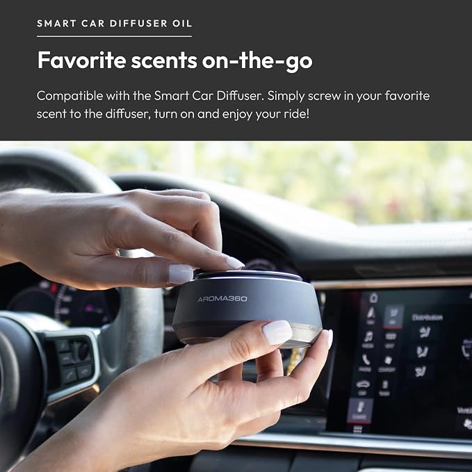 Aroma360 - Fly Smart Car Diffuser Oil | Aromatherapy Oil for Cars |Pamplemousse, Citron Zest, Heliotrope Flower, Bulgarian Rose, Pink Peppercorn, Jasmine, Tonka Bean, Amber, Sheer Musk, Patchouli 20mL