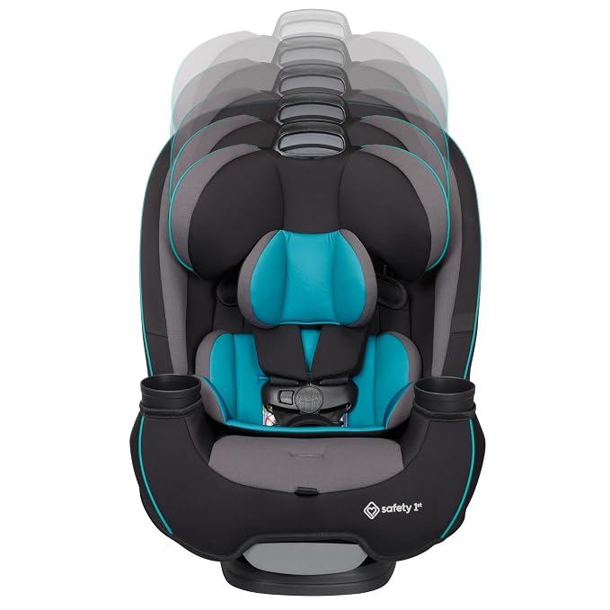 Safety 1st Grow and Go All-in-One Convertible Car Seat, Rear Facing, 5-40 lbs, Forward Facing (30–65 lbs), High Back Booster Seat 40-100 pounds, Green Gables