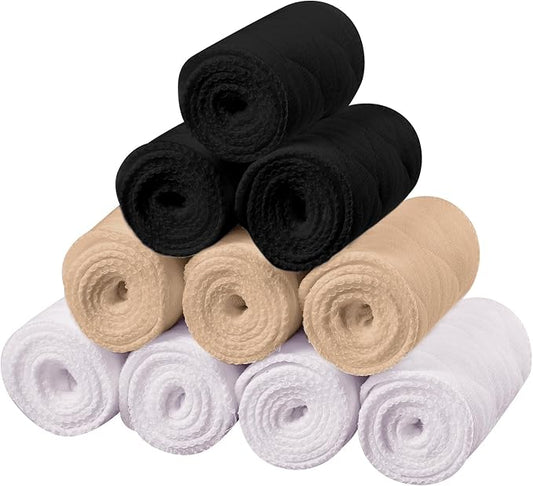 Toulite 10 Pcs Reusable Bra Liners for Sweat, 3 Layer Bra Sweat Pads, Soft Cotton Outer Layer with Polyester Fiber Core