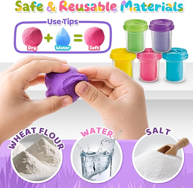 Playdough Sets for Kids Ages 2-4, Unicorn Theme Playdough Tools Toys, Creations Playdough Ferris Wheel Kits, Candy & Cookie Playdough Accessories, Classroom Preschool Party Gift for Kids Ages 4-8