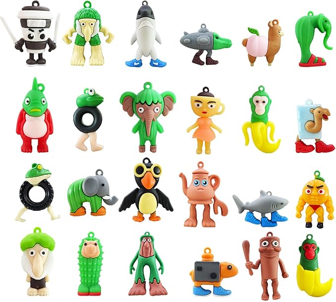Italian Toys Set – Tralalero Tralala Collectible Figures & Tung Tung Sahur Desktop Decor, Unique Art Toys for Collectors, Stylish and Vibrant Desktop Accessories (24pcs)