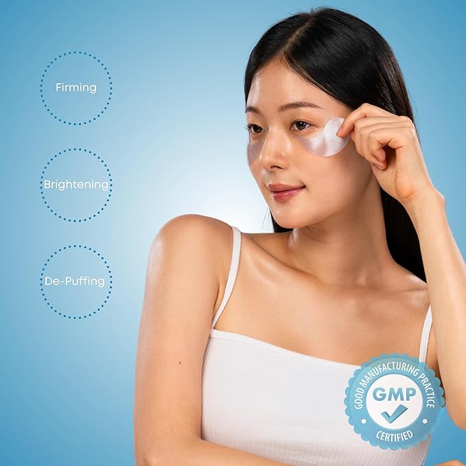 Lunair Coral & Hyaluronic Acid Hydrogel Eye Patch – Cooling Under Eye Masks for Puffiness, Dark Circles & Dehydration – Soothing Korean Skincare with Marine Coral Extract (60 Pairs)