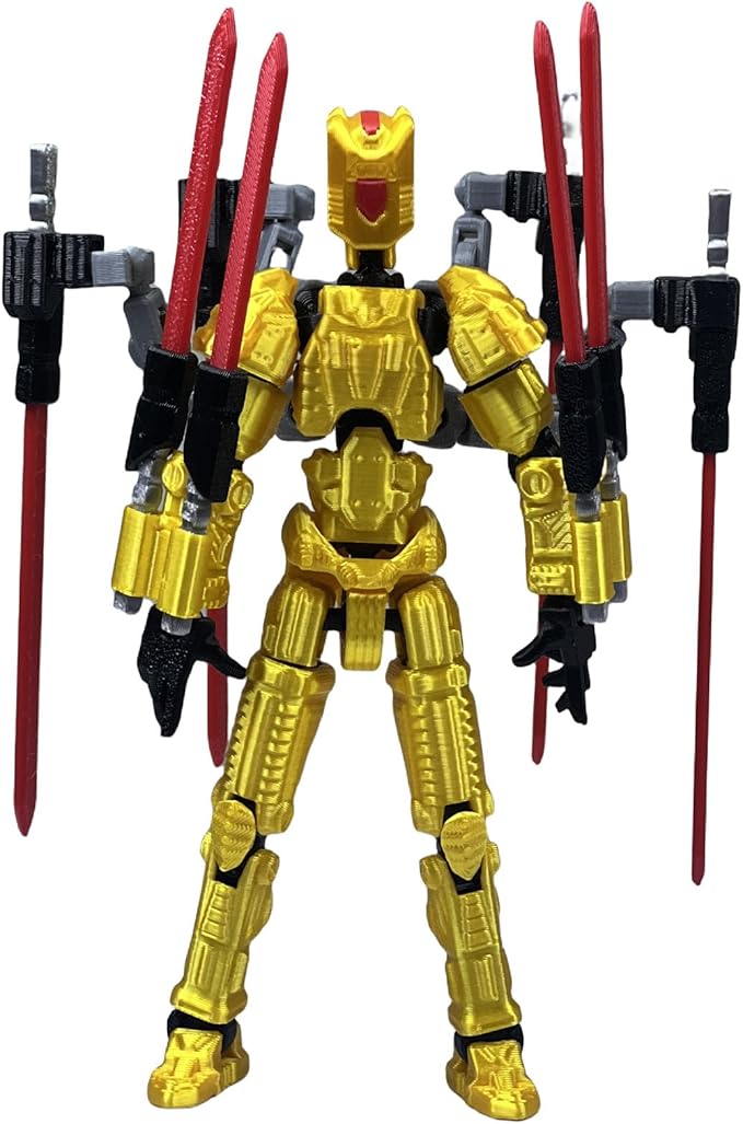 Assembly Completed T13 Action Figure,3D Printed Multi-Jointed Movable, Nova 13 Action Figures Desktop Decorations for Game Lovers Toy (Yellow)