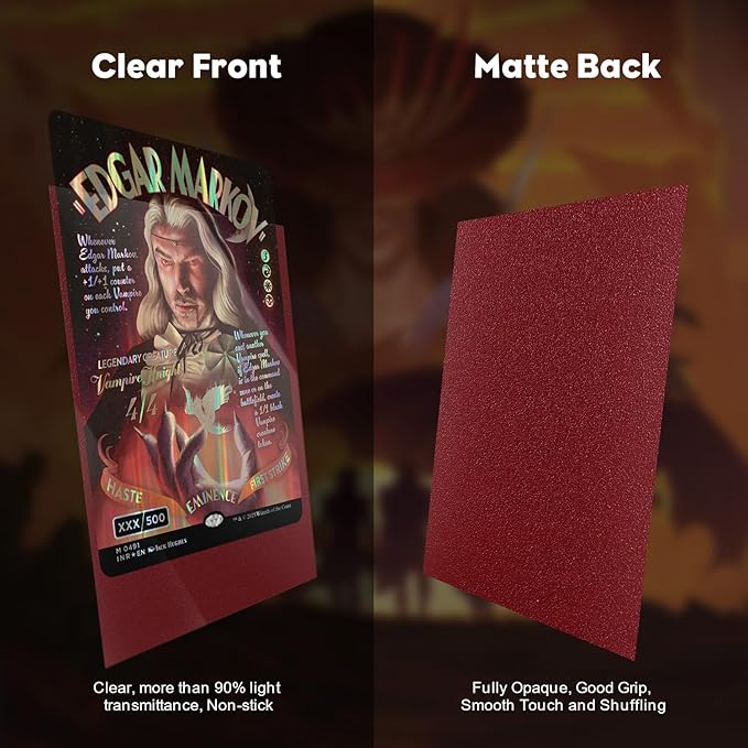 Blood Red MTG Card Sleeves 300CT, Matte Textured Back Card Sleeve Deck Card Protectors, Standard Size Card Sleeves for MTG, Baseball Card, Sports Cards, Game Card