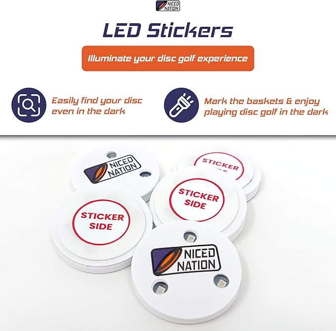 Red LED Stickers for Disc Golf Discs and Baskets – Play Disc Golf at Any Time of Day, Even in The Dark