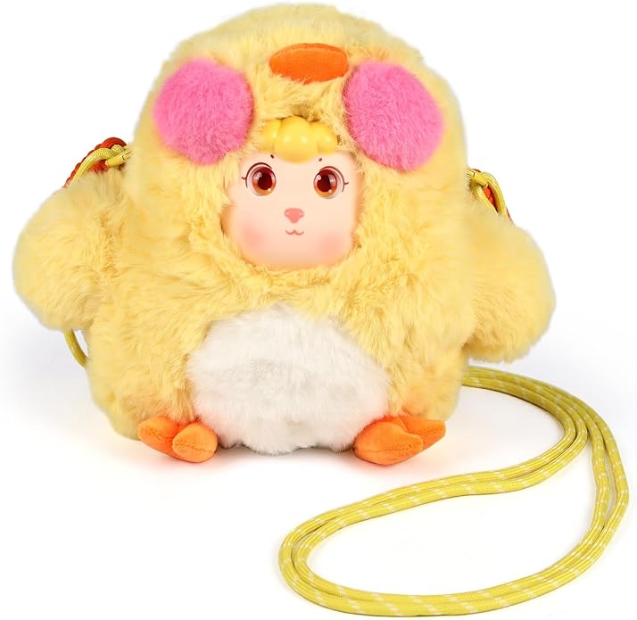 9inch Plush Bag Collection Crossbody Bags, Cute Girl Purses Fun & Unique Handbag Plush Shoulder Bag with Strap, Pockets