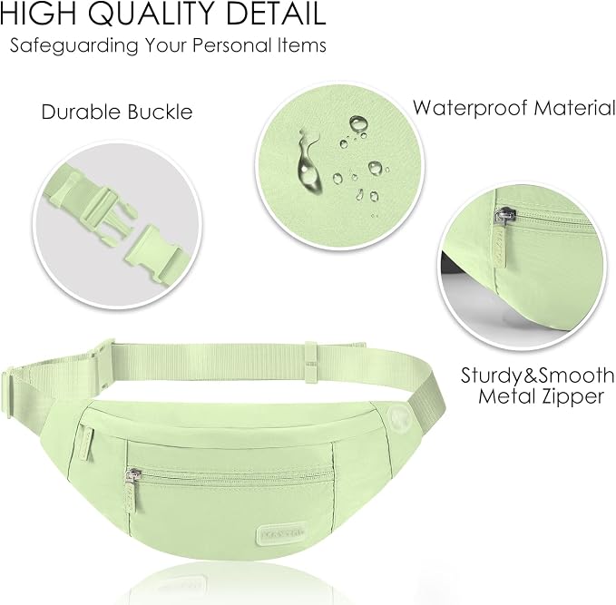 MAXTOP Large Crossbody Fanny Pack with 4-Zipper Pockets,Gifts for Enjoy Sports Festival Workout Traveling Running Casual Hands-Free Wallets Waist Pack Phone Bag Carrying All Phones