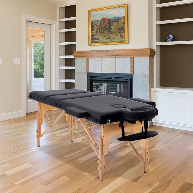 BestMassage Massage Bed Portable Massage Table 24 inch Wide Lash Bed Height Adjustable 3 Folding Spa Table with Non-Woven Bag for Spa Footmassage Facial CareSpa Tattoo
