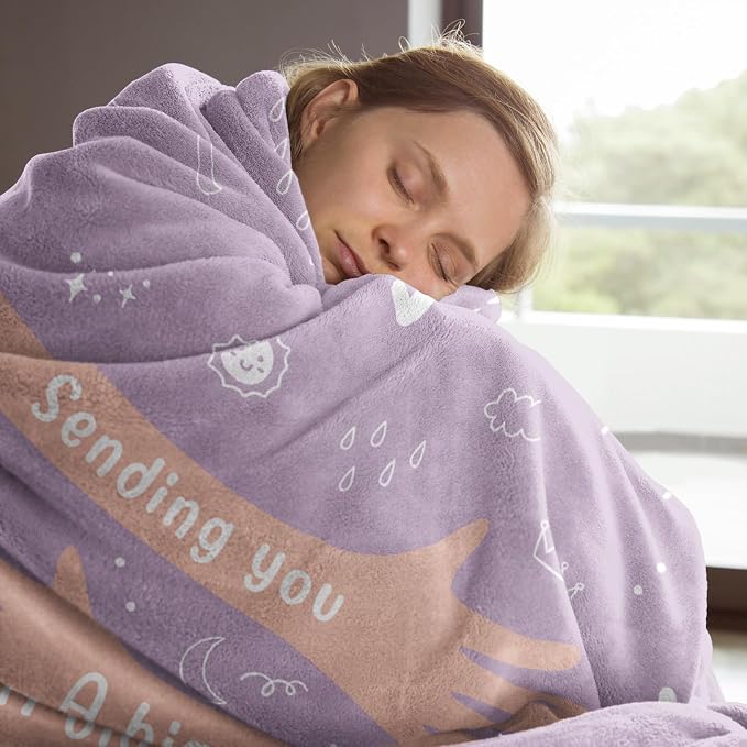 Get Well Soon Gifts for Women Men, Hug/Healing Blanket | Thinking of You/Cancer Care/Sympathy/After Surgery Gifts for Friends, Sister, Coworkers, Soft Throw Blankets 50'' x 60''