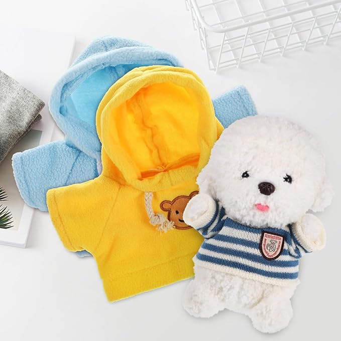 Toyvian Stuffed Bear Clothes Toy Clothes for Dolls - Plush Toy Bear Sweater Outfits - Plush Bear Dolls Hoodie 3PCS - 2 Bear Hoodies and 1 Bear Sweater for Crafts