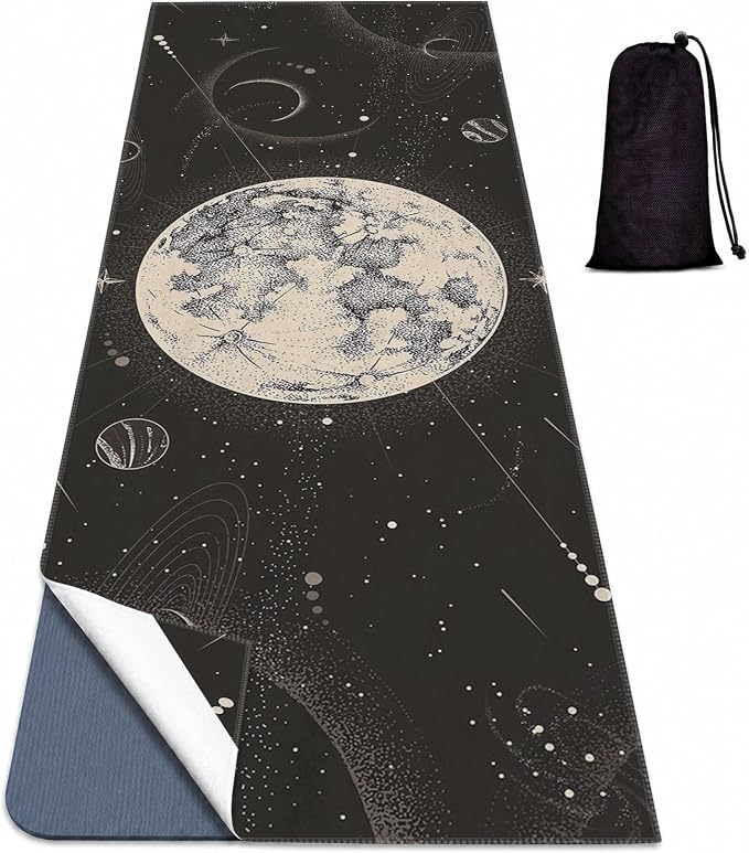 Yoga Mat Towel, Hot Yoga Non Slip with 4 Corner Pockets, 70 x 26 in | Soft Absorbent Microfiber With Four Corner Pockets, Fits Over Yoga Mats For Hot Yoga, Pilates, Gym, And Travel