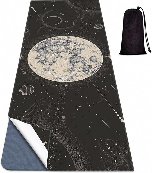 Yoga Mat Towel, Hot Yoga Non Slip with 4 Corner Pockets, 70 x 26 in | Soft Absorbent Microfiber With Four Corner Pockets, Fits Over Yoga Mats For Hot Yoga, Pilates, Gym, And Travel