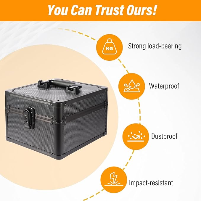 EcoVibe Graded Card Case, Aluminum Alloy Trading Card Storage Box with Carry Handle, Sports Card Case Holders with Dividers, Graded Card Storage Boxes Fits Psa, TCG, Csg, BGS, SGC Slabs