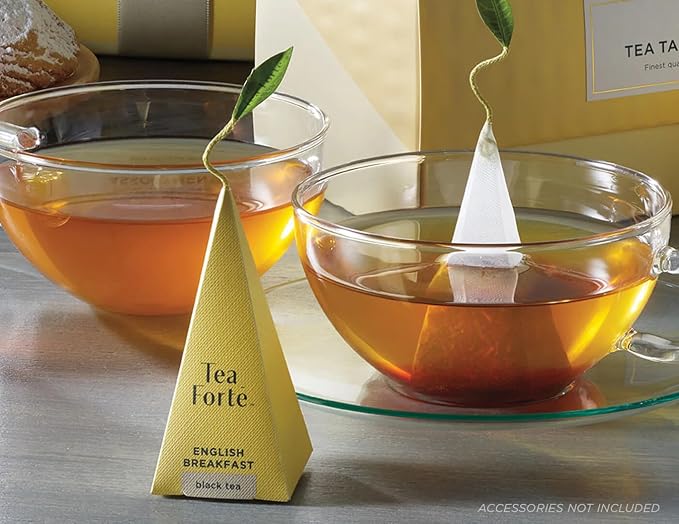 Tea Forte Premium Tea Chest Presentation Box Gift Set Sampler, 40 Count Individually Wrapped Handcrafted Pyramid Tea Infuser Bags, Assorted Classic