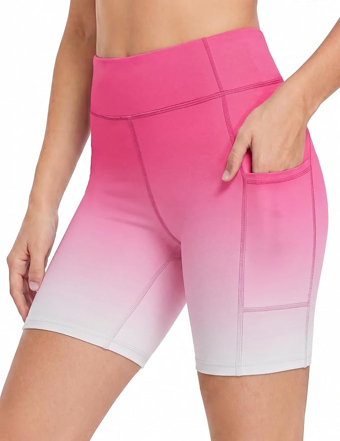 Zaclotre Girls Bike Shorts with Pockets Kids 5" High Waisted Yoga Workout Athletic Running Volleyball Spandex Shorts