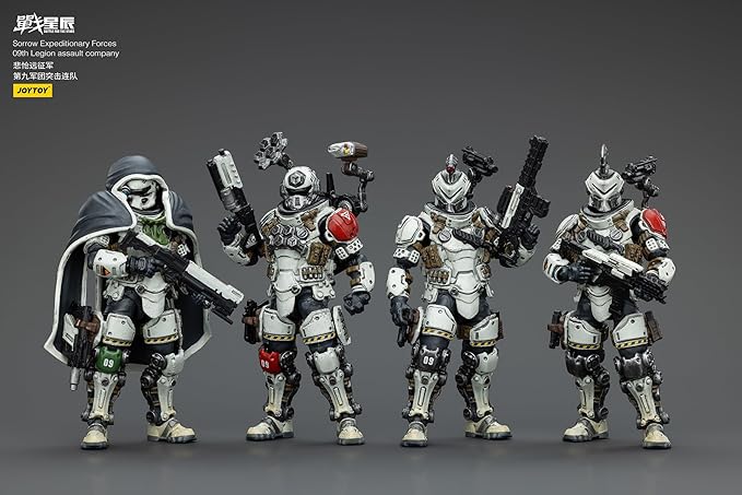 JoyToy 1/18 Scale 4pcs Action Figures Mecha Sorrow Expeditionary Forces 09th Legion Assault Company Sergeant Major, Assaulter, Sniper, Signaller