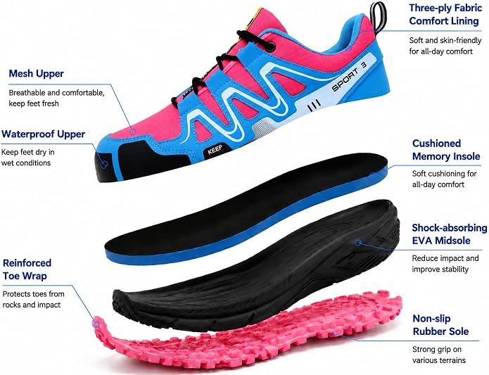 Women Hiking Shoes Casual Non-Slip Lightweight Comfortable Running Fashion Sneakers Walking Trekking Outdoor Shoes