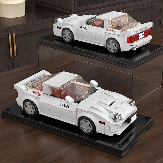 Mould King Speed Champion RX-7 Initial D Building Set & Display Case, 27015 Cars Model Kits Gifts for Teens/Adults, Creative for Teens Age 14+ (369Pcs)