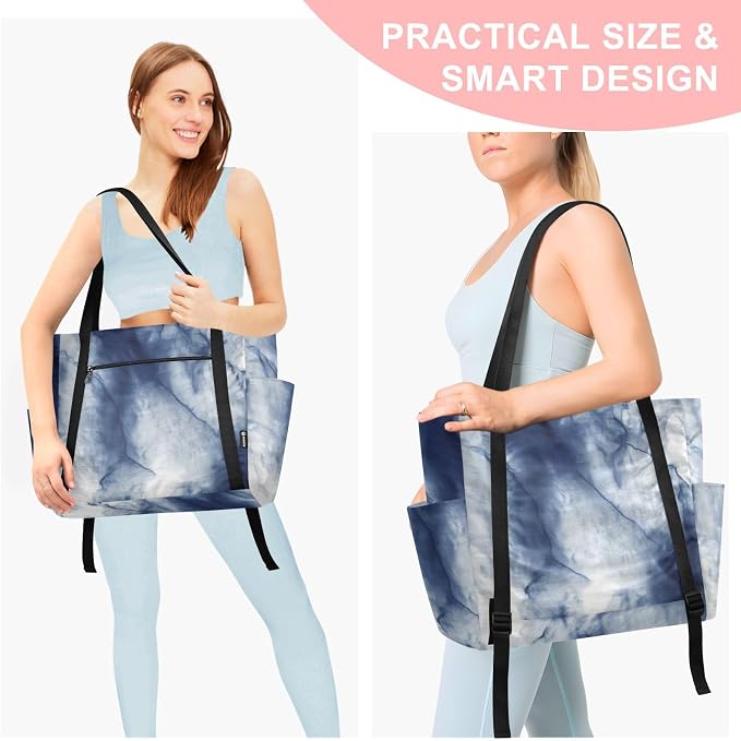 MCHIVER Yoga Bag for Women Men Large Yoga Mat Bag with Adjustable Strap Workout Bags Totes for Pilates Yoga Travel