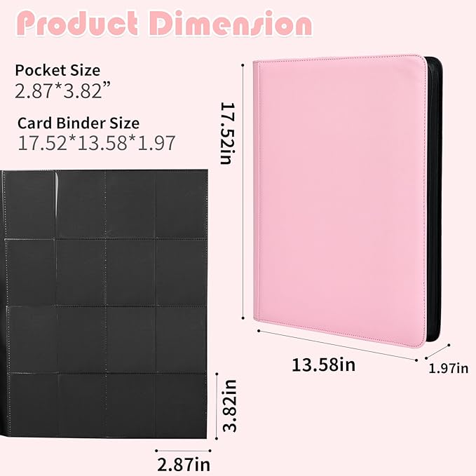 Premium 1000+ Pockets Trading Card Binder, 16-Pocket Ringless Side-Loading Album for TCG, MTG, Lorcana, Sports & Standard-Size Cards