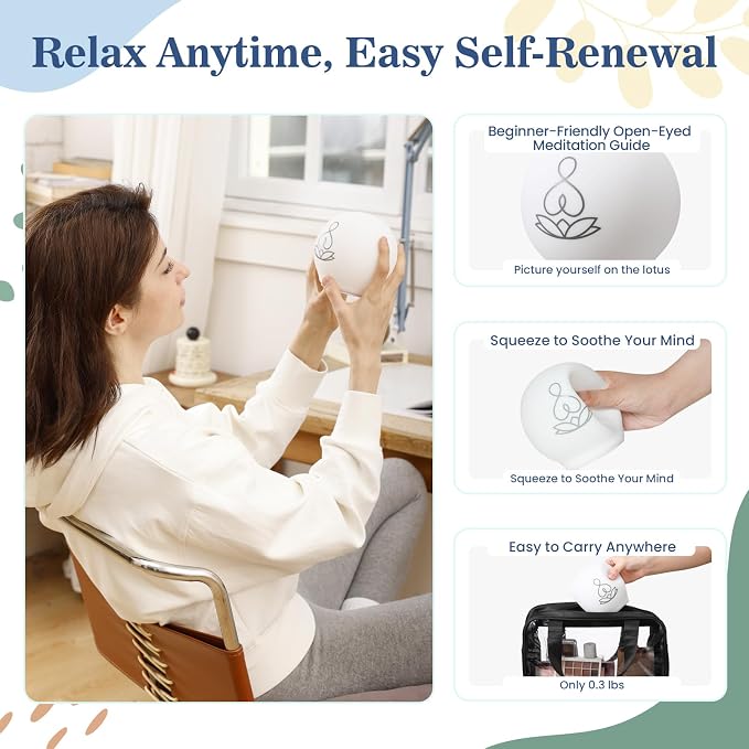 Syrinx Guided Meditation Light – Meditation Aid with Rhythmic Glow for Focus, Mindfulness Tool for Calm Down Corner, Quiet Rooms, Home or Office Use