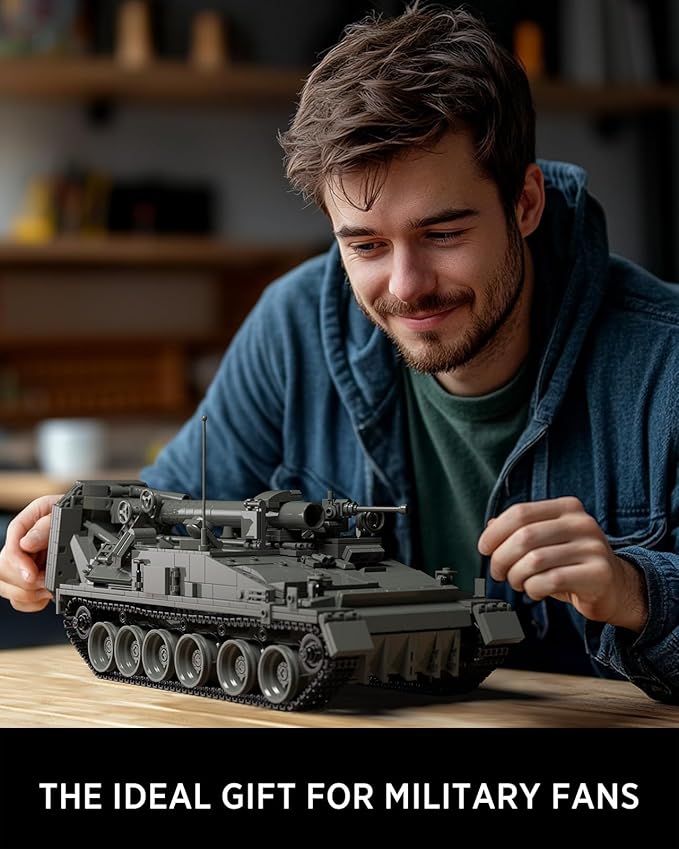Nifeliz 2S4 Military Tank Building Model, Self-Propelled Heavy Mortar Set for Adults, Collectible Model to Build and Display, Gift for Military Fans (1,438PCS, NF10291)