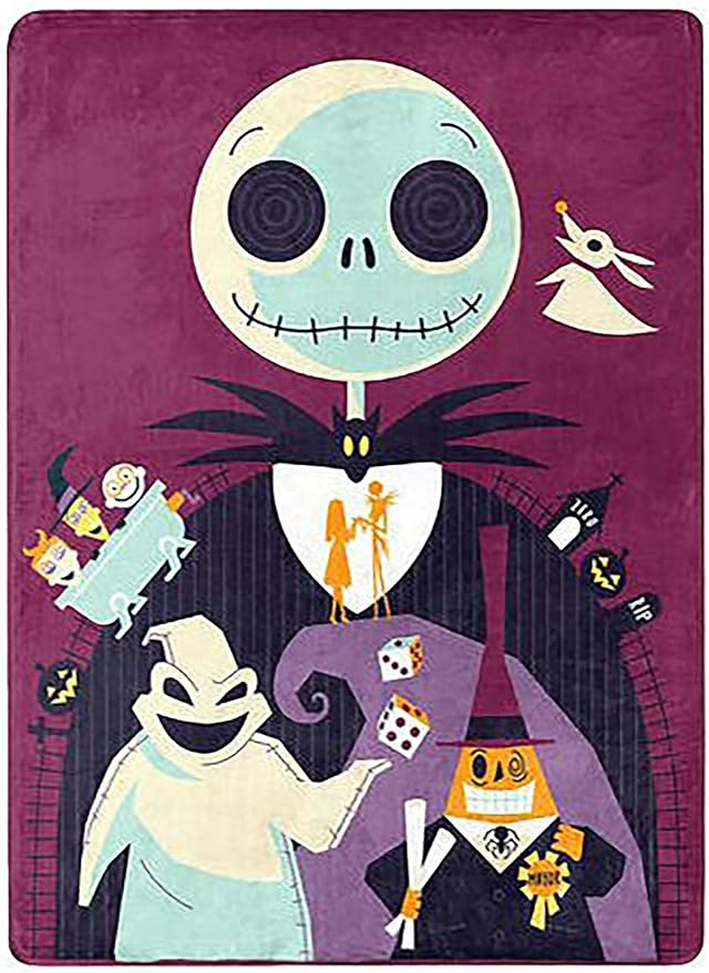 Northwest Nightmare Before Christmas Silk Touch Throw Blanket, 46" x 60", Psychedelic